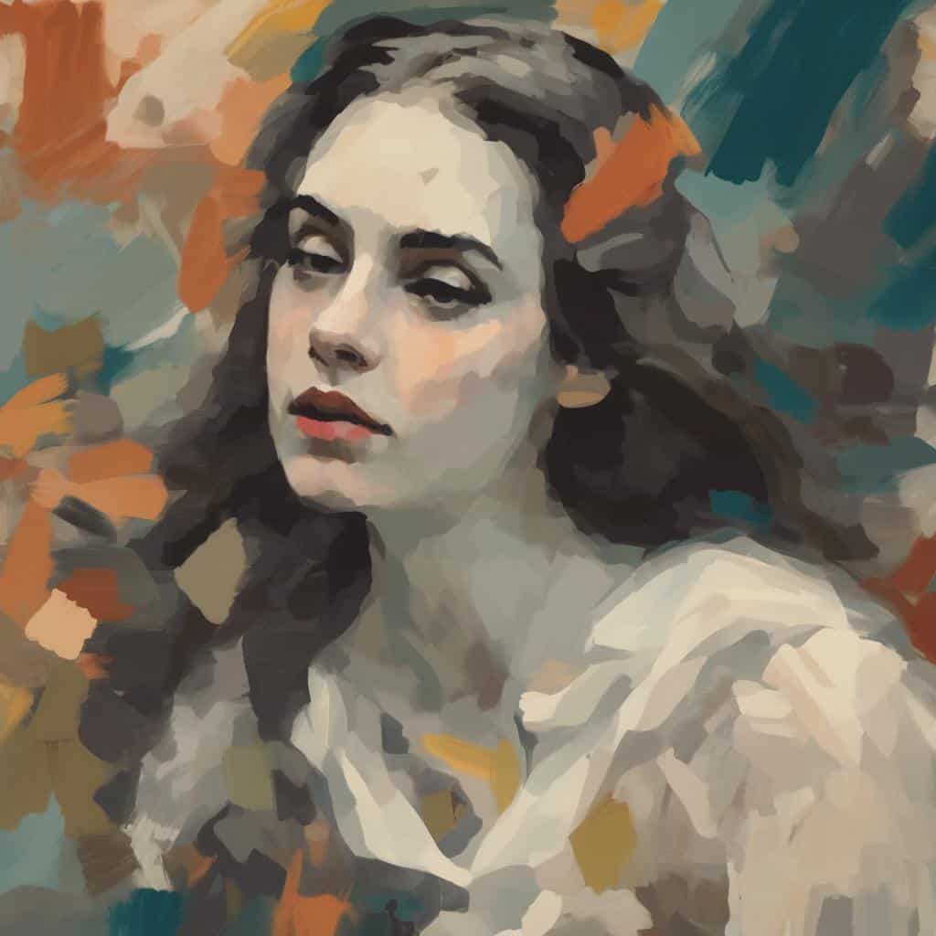 Ανθρώπινη πορτρέτο, τέχνη σε κυματιστές πινελιές, καλλιτεχνική εικόνα, εσωτερική ομορφιά, εκφραστικότητα και ψυχική αντανάκλαση.